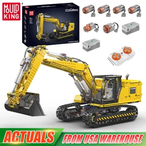 RC Motorized Excavator Model Building Blocks Bricks Kids Christmas Gift