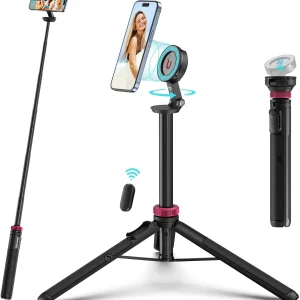 61' Magnetic Selfie Stick with Remote, Extendable Phone Tripod for iPhone